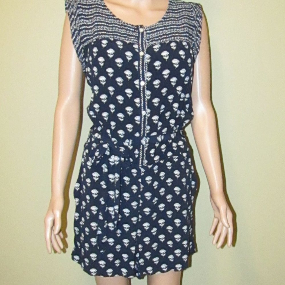 LOFT Sleeveless Navy Blue Romper Size L - NWOT